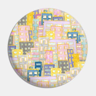 Quirky Pink City Scape Pin