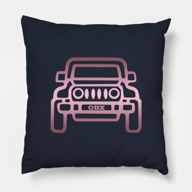 OBX 4x4 Pink Front Profile Pillow by Trent Tides