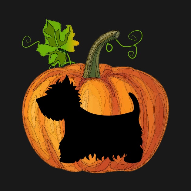 Westie in pumpkin by Flavie Kertzmann