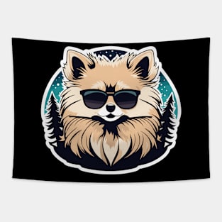 Pomeranian Christmas Drawing Tapestry