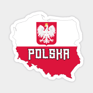 Poland flag & map Magnet