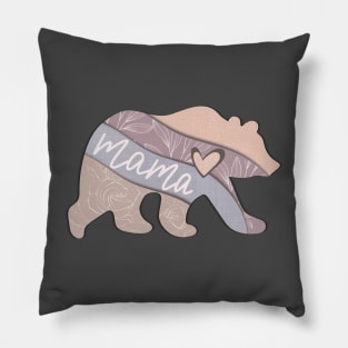 Mama Bear Floral Boho Mother's Day Pillow