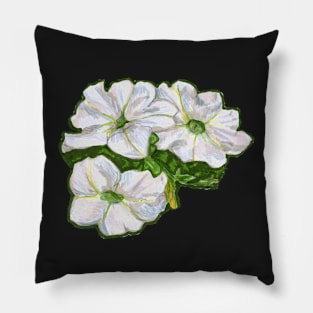 White Flower Marker Illustration Pillow