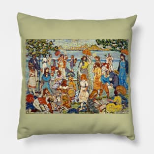 A Gathering At The Beach 1915, Maurice Brazil Prendergast Pillow