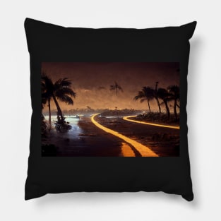 Broken Road To Fantasy Island / Abstract And Surreal Unwind Art Pillow