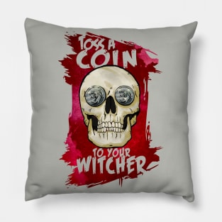 Toss a Coin - Witcher Skull Pillow