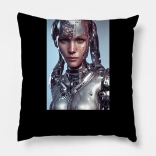 Cyborg Girl Electronic Fiction Pillow