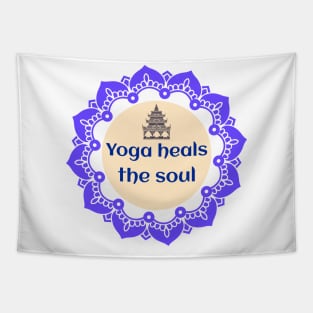 Yoga Heals The Soul / Namaste / Yoga Design / Meditation / Yoga Lover Tapestry