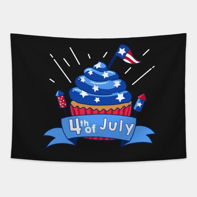4th of July Cupcake Tapestry by DreamPassion