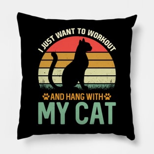 vintage funny cats t shirt Pillow