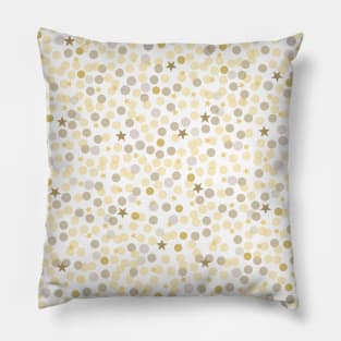 Shining gold and stars confetti pattern Pillow
