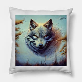 portrait of a wolf Pillow