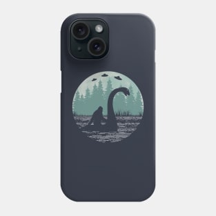 Bigfoot Riding Loch Ness Monster Phone Case