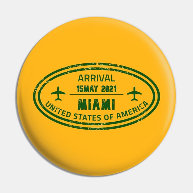 Miami airport passport stamp Pin by Travellers