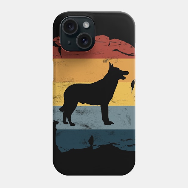 Malinois Distressed Vintage Retro Silhouette Phone Case by DoggyStyles