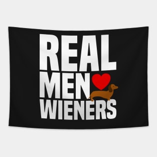 Real Men Love Wieners - Heart Dachshund Puppy Dog Tapestry