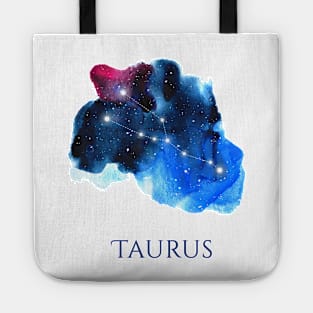 Taurus Zodiac Sign - Watercolor Star Constellation Tote