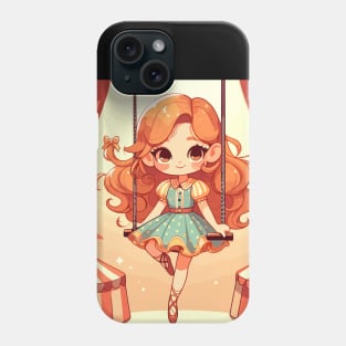 Circus girl give show on flying trapeze Phone Case