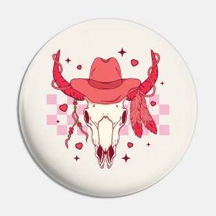 Western Skull Valentines Day Pin