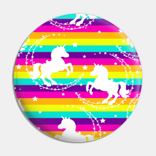 Unicorn pattern rainbow magical Pin