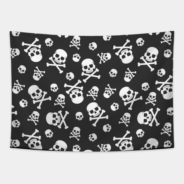 Skull Pattern Tapestry by aquariart