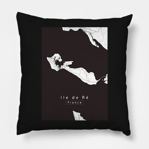 Ile de Re France Island Map Pillow by Robin-Niemczyk