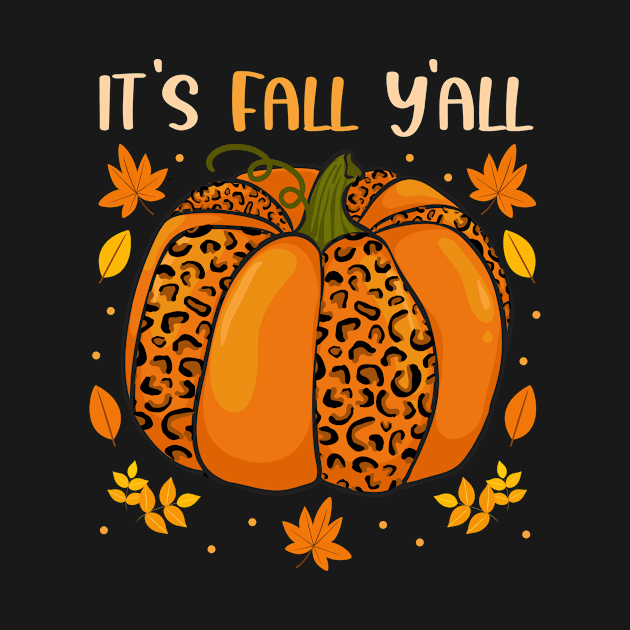 It's Fall Y'all Leopard Pumpkin by Rengaw Designs