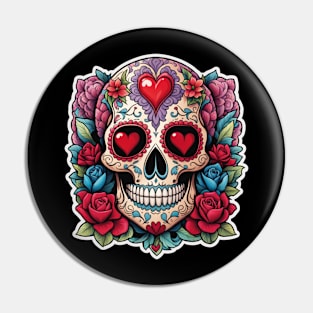 Romantic Reverie: Valentine's Sugar Skull Delight Pin
