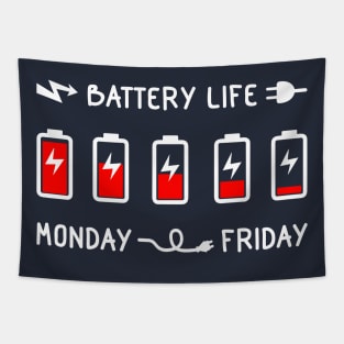 Bttery life. Monday - Friday. Tapestry