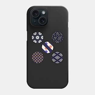 Origami Paper Traditional Japanese Pattern Sticker Set - Navy Indigo Phone Case