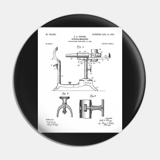 Ophthalmoscope Patent - Optometrist Eye Doctor Office Art - White Pin