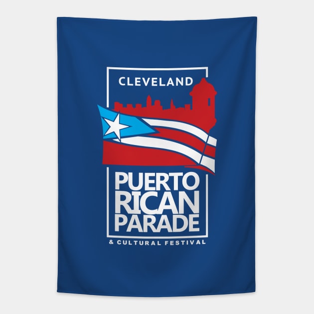 Official Parade Logo (White Text) Tapestry by Puerto Rican Parade