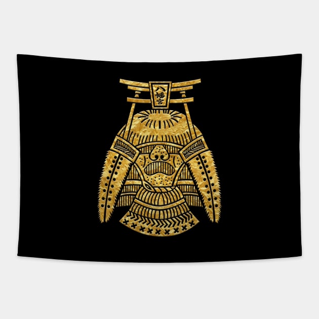 Japanese Mon Hachiman Kabuto Tapestry by Takeda_Art