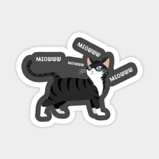 cat black cute vector cartoon meow Magnet