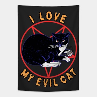 I Love My Evil Cat (Version 2) Tapestry