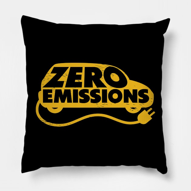 Electric Car Fan Green Nature Electric Car Owner Pillow by Tom´s TeeStore