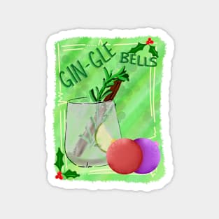 Gin-gle bells fun pun Christmas design Magnet