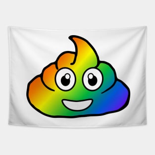 rainbow poo emoji Tapestry