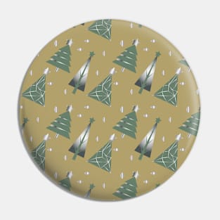 Silver Xmas tree abstract lowpoly Pin