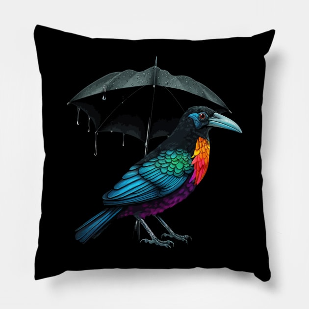 Umbrellabird Pillow by JH Mart