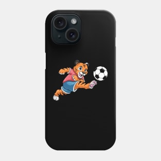 Tiger as soccer player with soccer ball Phone Case