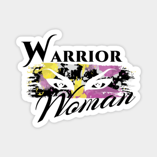 Warrior Woman | Splatter War Paint Pink Yellow Black Magnet