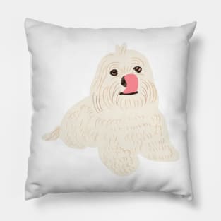 Maltipoo Tongue Out Pillow