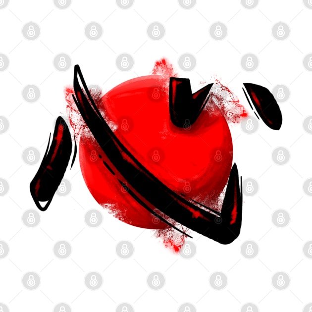 Black Japanese Kanji - Heart by Wahyuwm48