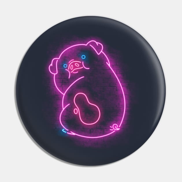 Neon pig Pin by Cromanart