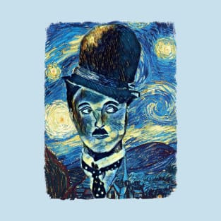 Charlie Chaplin Van Gogh Style T-Shirt