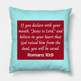 Bible Verse Romans 10:9 Pillow