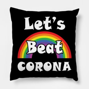 Let's Beat Corona (Rainbow) Pillow