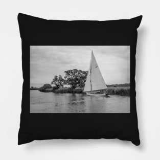 Sailing along the River Bure, Norfolk Broads Pillow