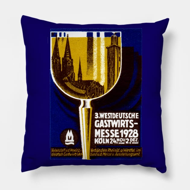 1928 Cologne Germany Exposition Pillow by historicimage